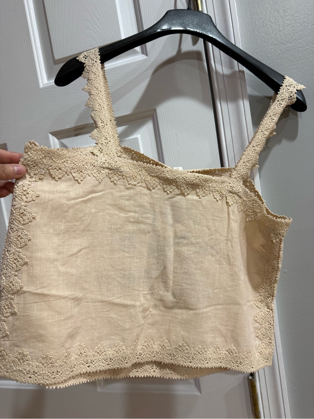 Embroidered Beige Crochet-Trim Floral Camisole - Women - Picture 5 of 6